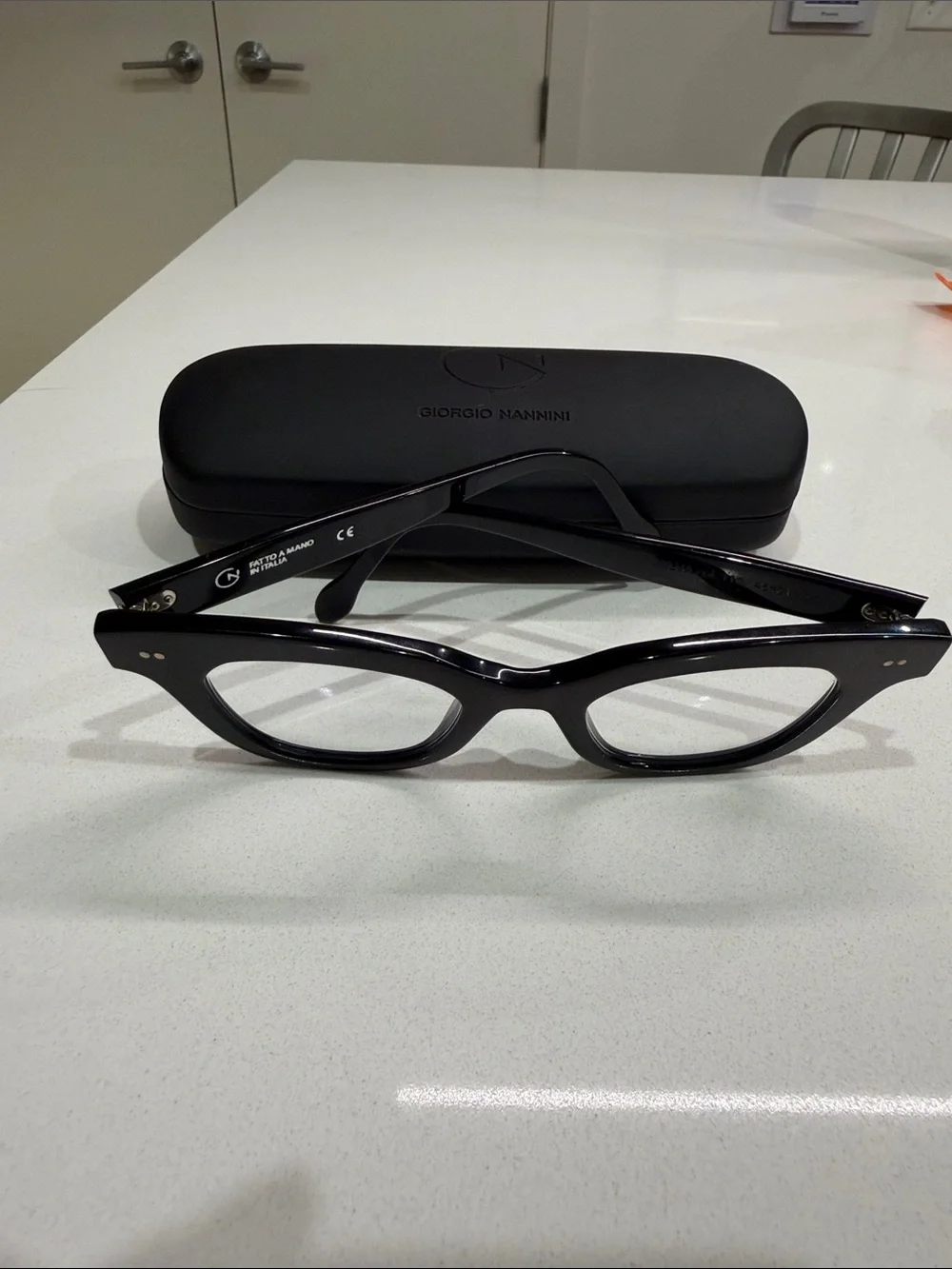 Giorgio Nannini MILVA-110-46 Black Italian Cat-Eye Glasses/Frames, Original Case